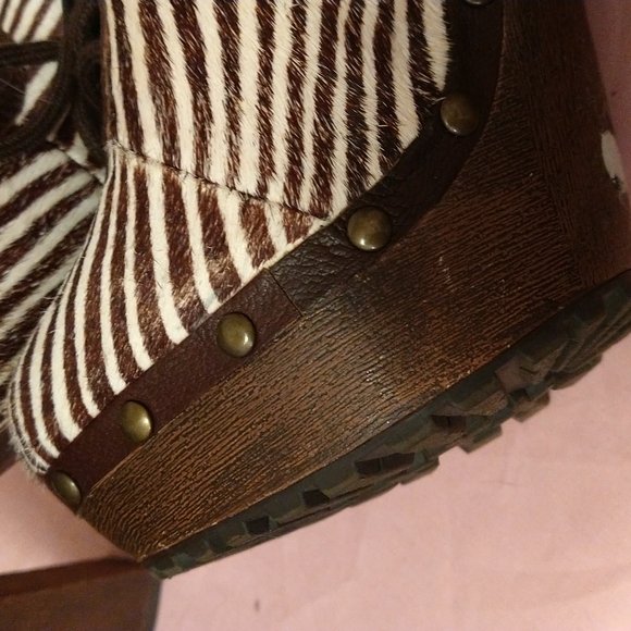 Sam Edelman brown striped leather heels Sz 5 🎁 - Picture 7 of 10